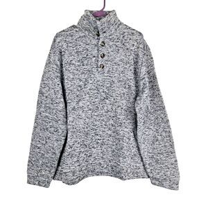 Coofandy Men's Size XXL White with Black Pullover Button Sweater NWT